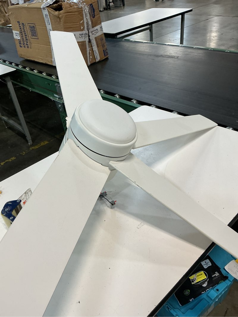 Condition photo showing As Is for minka aire skymaster 64-in flat white ceiling fan with light