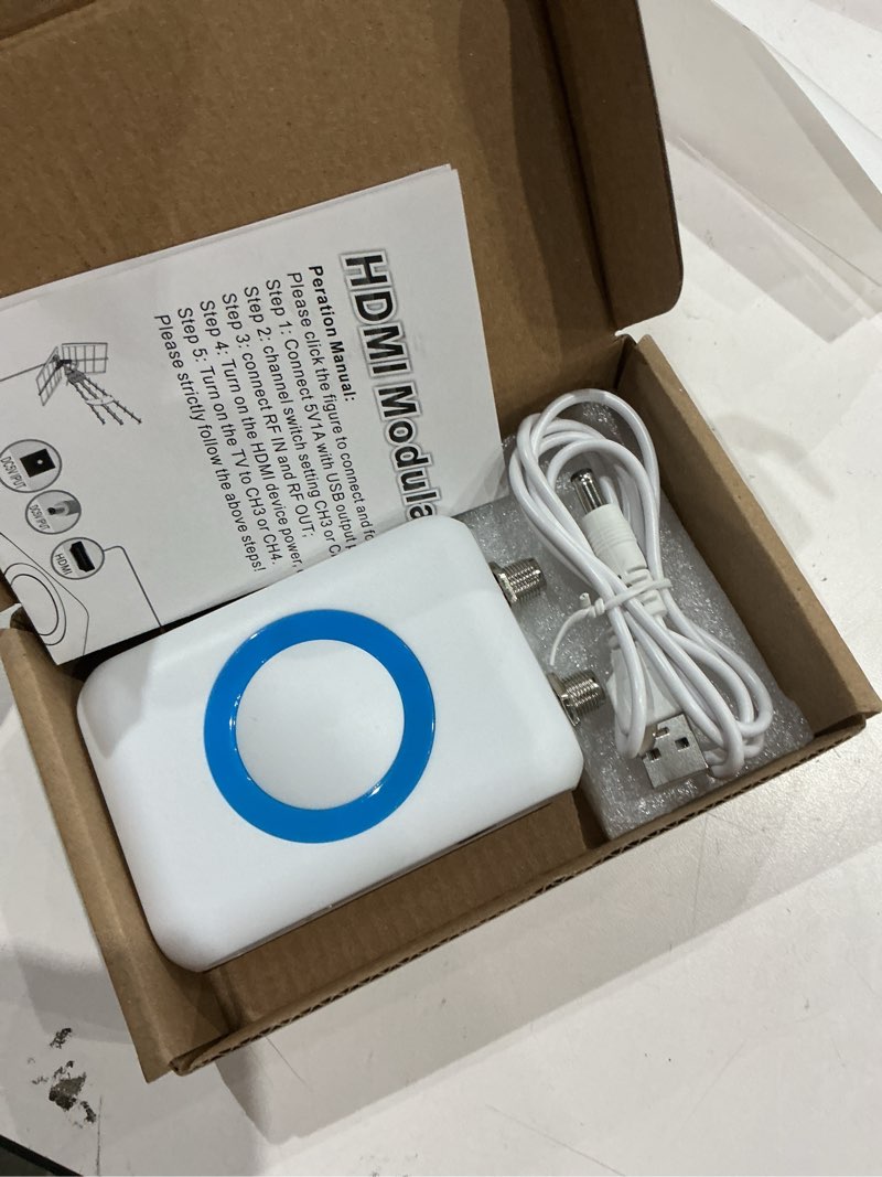 Condition photo showing As Is for hdm66 hd modulator, hdmi rf modulator support pal/ntsc format output to rf modulator, hd multimedia interface for home tv catv system replacement