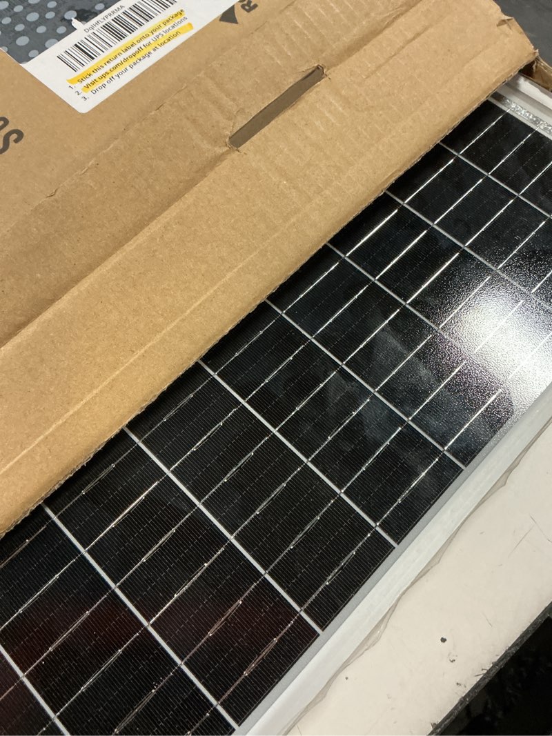 Condition photo showing As Is for solperk solar panel kit 10w 12v, waterproof solar battery trickle charger maintainer + smart mppt controller + adjustable mount bracket for boat car rv motorcycle marine automotive