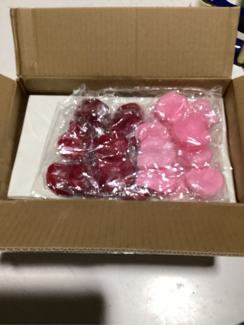 Condition photo showing As Is for Happy Birthday Decoration for Men Women, Light Up Letters Luminary Bags with 30PC Bright LED Candles and 2000PC Fake Rose Petals, Surprise Birthday Party Banner Signs