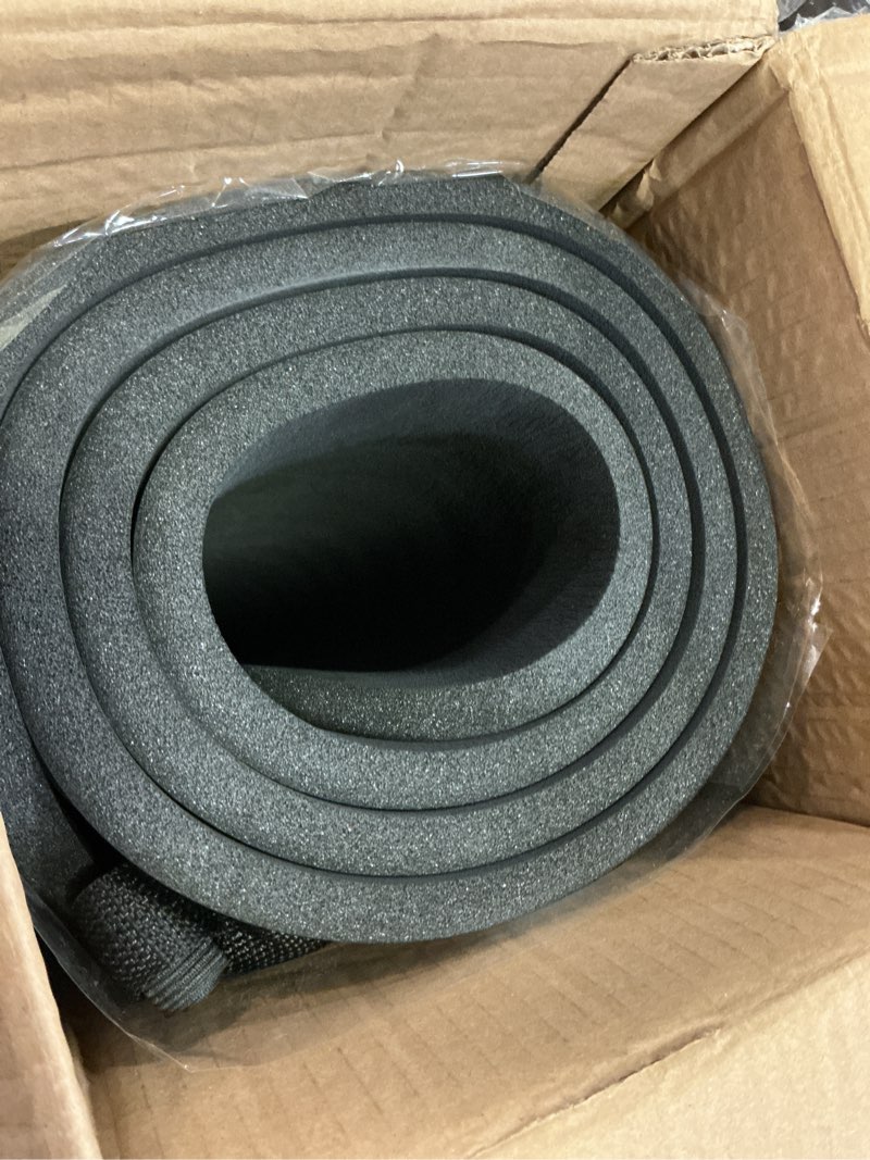 Condition photo showing Good Condition for Yoga Mat Premium Non Slip Thick – Extra Comfortable Exercise Mat for Home Workouts, Pilates, Stretching & Gym – Cushioned NBR Foam, Gym Mat with Strap, for Women & Men Black 74.5 x 40 x 0.6 in