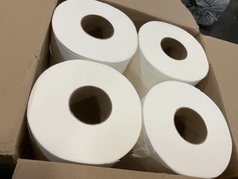 Condition photo showing Good Condition for genuine joe jumbo roll bath tissue - 2-ply white toilet paper, 3.3" x 650' per roll, 12 count bulk pack, recycled fiber, commercial grade for dispensers 3.25" x 650' (pack of 12)