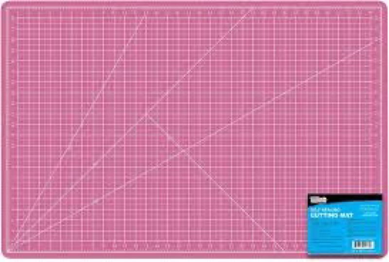 u.s. art supply 24" x 36" self-healing cutting mat 5-ply - double-sided pink/blue craft mat, non-slip cutting mats for crafts, sewing, quilting, scrapbooking