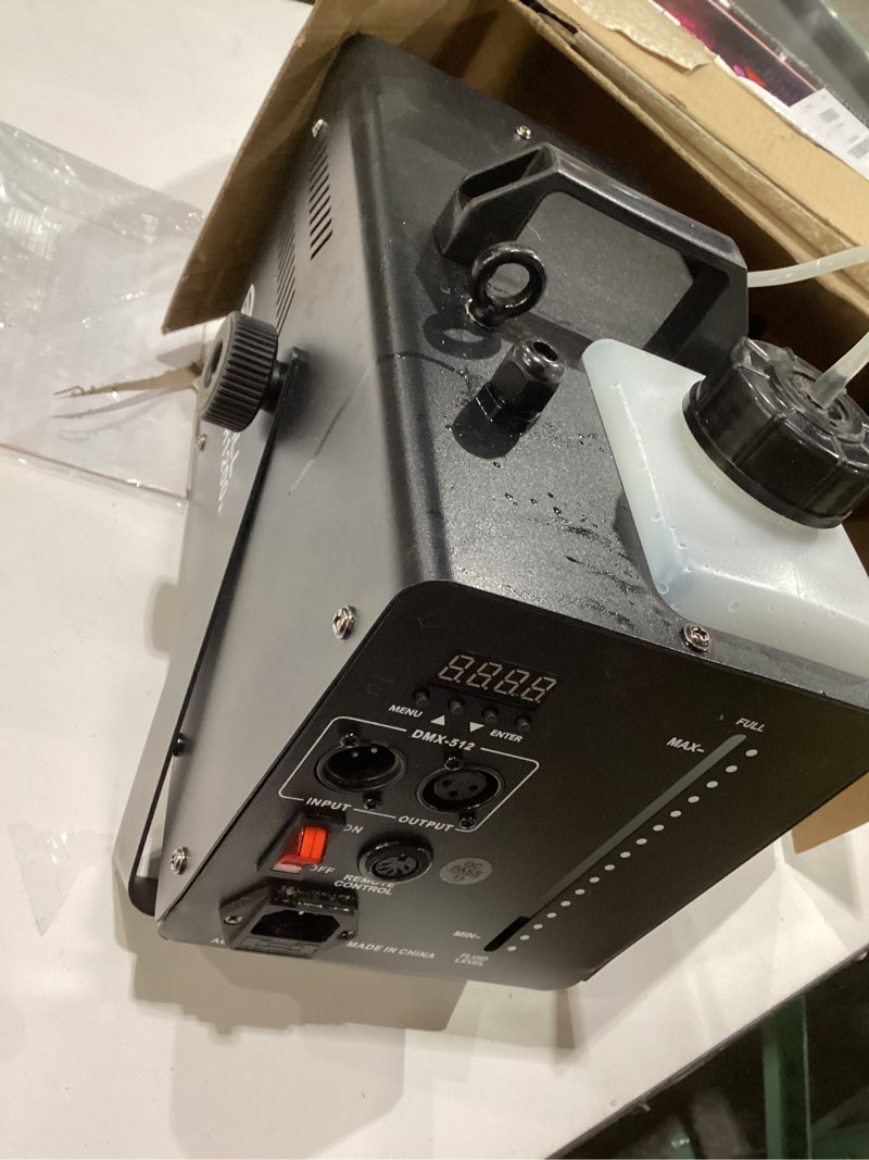 Condition photo showing Good Condition for Rockville R1200L Fog/Smoke Machine w LED Lights/Strobe, 7 Channel DMX+2 Remotes, Black