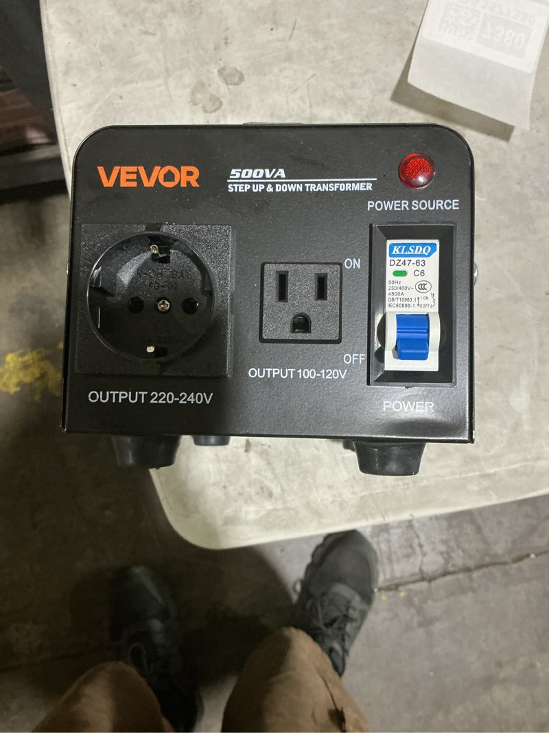 Condition photo showing Good Condition for vevor voltage converter transformer, 1500va, heavy duty step up/down power transformer, convert from 110v to 220v and 220v to 110v, with eu outlets, us outlets, power cord, circuit breaker protection