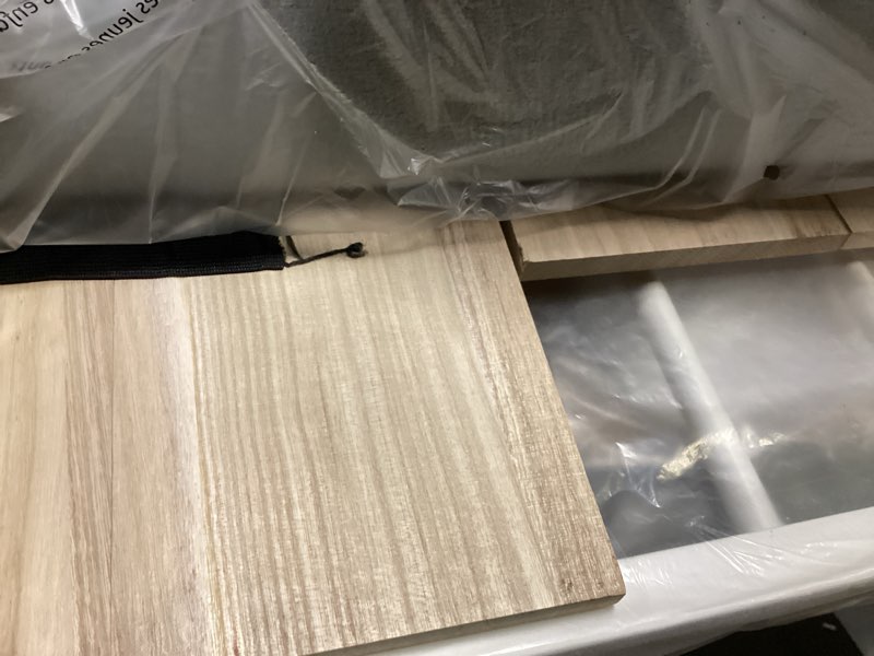 Condition photo showing As Is for Dog Bed with Rails - Elevated Pet Metal Bed Frame with Solid Wood Board and Washable Soft Mat for Small Dog Indoor or Outdoor Use, 21.3" x 30 ", White Small White