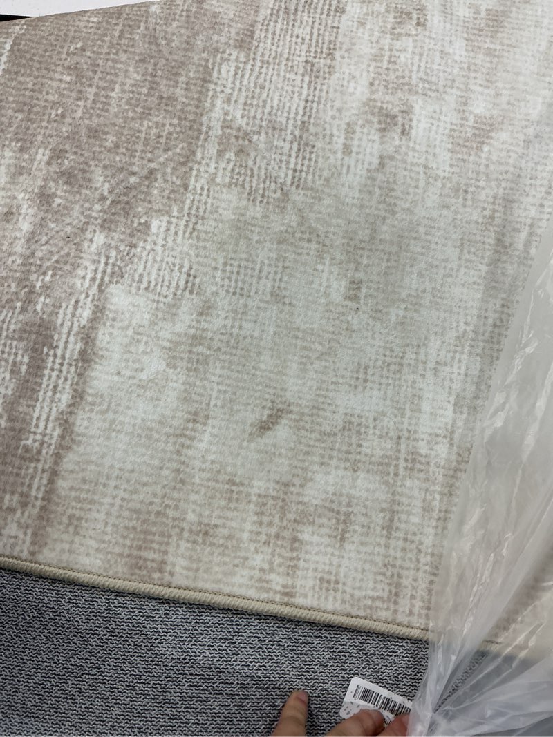 Condition photo showing As Is for fmfunctex 8x10 washable area rug brown beige neutral abstract modern large non slip carpet for living room bedroom soft low pile indoor mat contemporary throw rug for dining kitchen office nursery brown/beige 8' x 10' (rectangular)