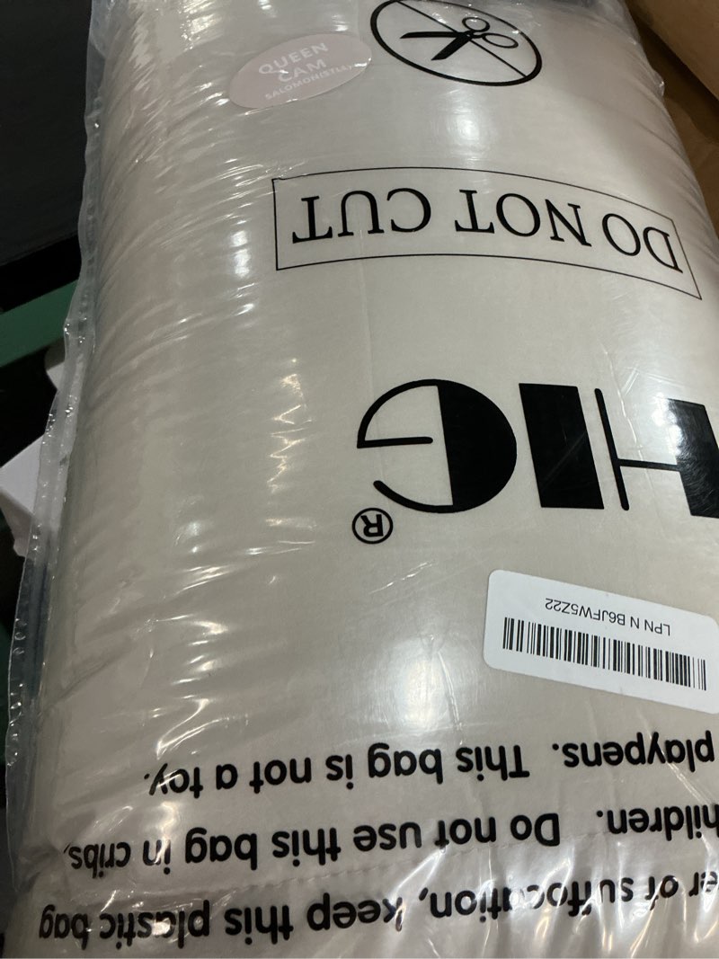 Condition photo showing Good Condition for hig pre washed down alternative comforter set queen - reversible chic quilt design - box stitched with 4 corner tabs - lightweight for all season - camel duvet comforter with 2 pillow shams