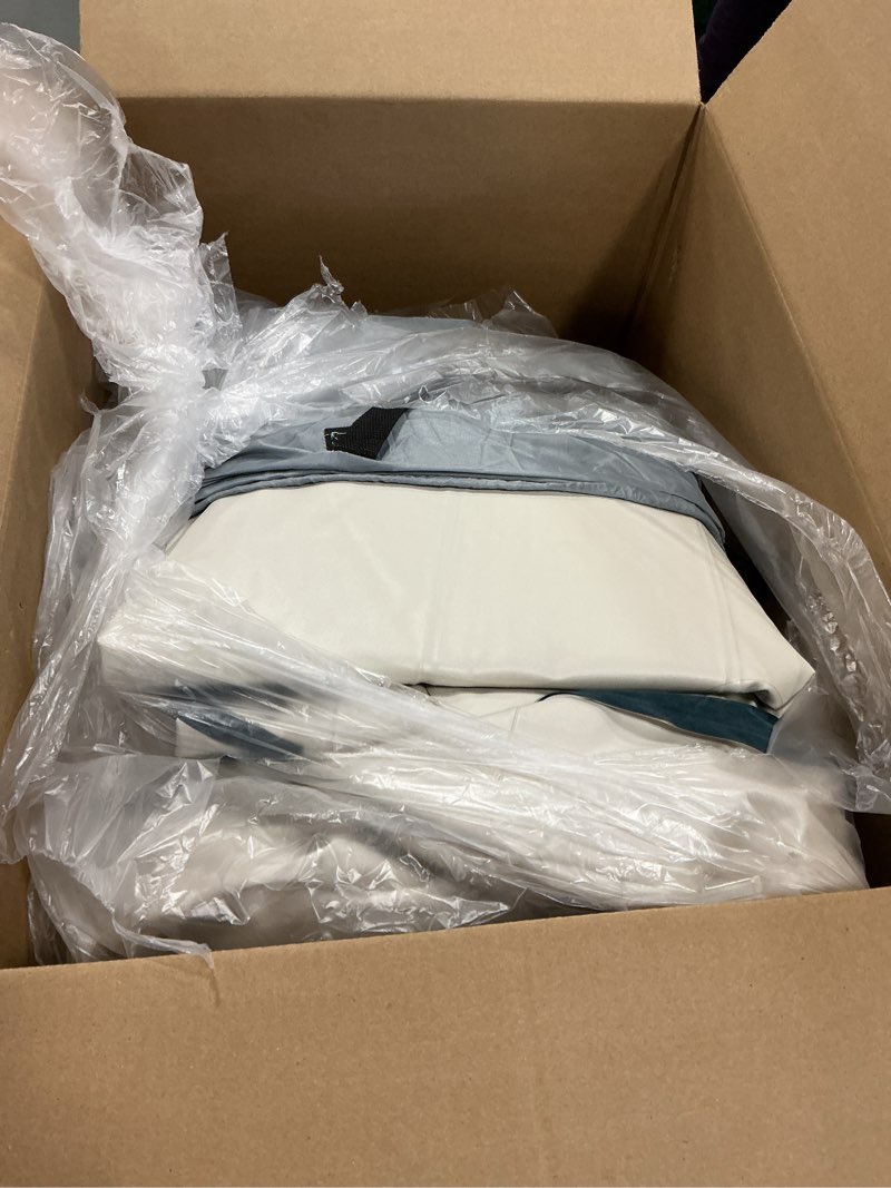 Condition photo showing As Is for DIVON Air Mattress Full with Built in Pump,18’’Thicken Inflatable Mattress in 3 Mins,Foldable Blow Up Mattress,Portable Full Size Air Mattress for Camping,Travel&Floor,Air Bed for Adults,660lbs Blue Full 18 Inch