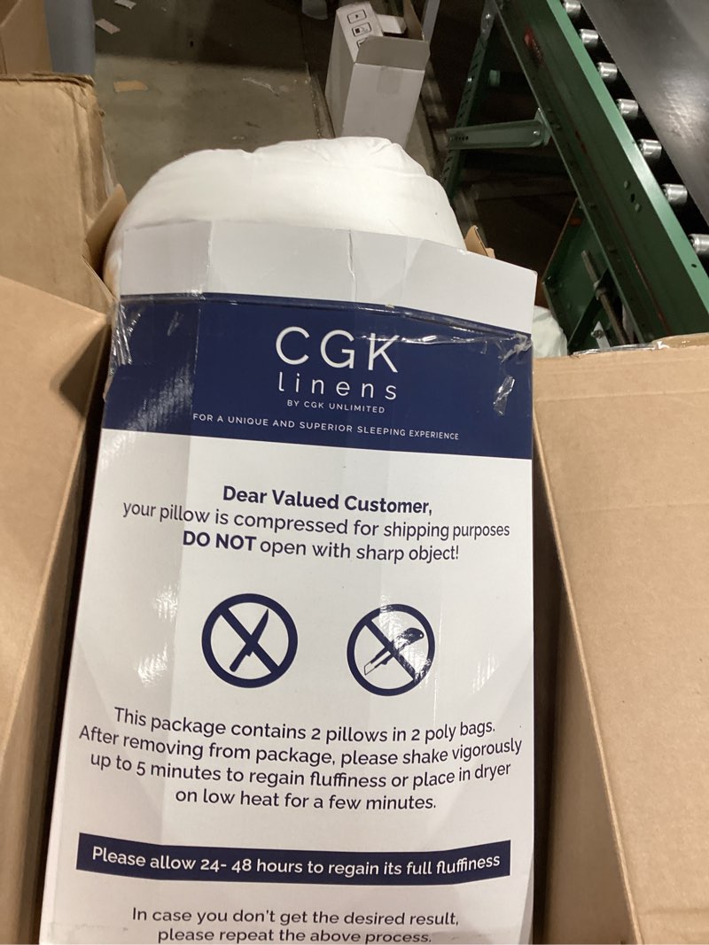 Bed Pillows Queen Size Set of 2 - 100% Cotton Breathable Cover - Premium Down Alternative for Side S