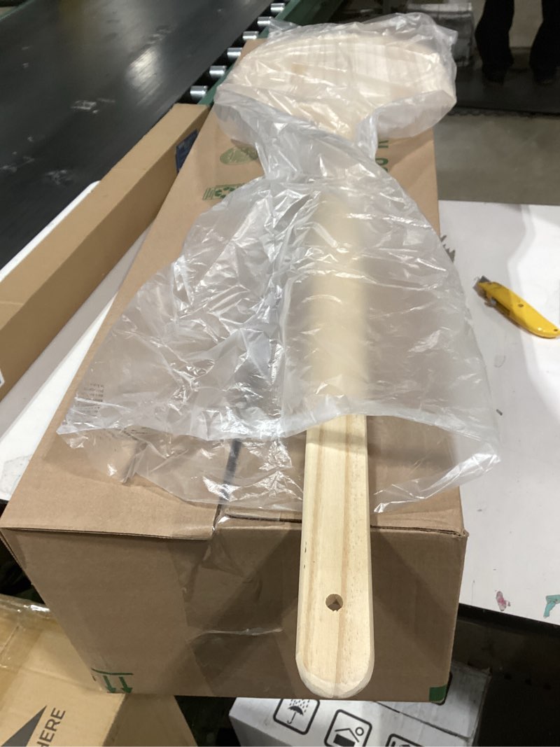 winco 12" x 13" x 42" wooden pizza peel with 42" handle