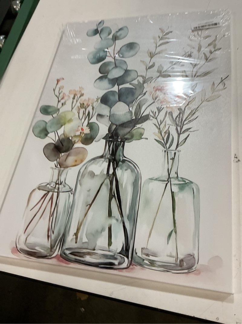 Condition photo showing Good Condition for qixiang eucalyptus sage canvas wall art green floral leaves picture prints boho wildflower botanical painting for living room bathroom (orange,24" l x 16" w) orange 24"l x 16"w