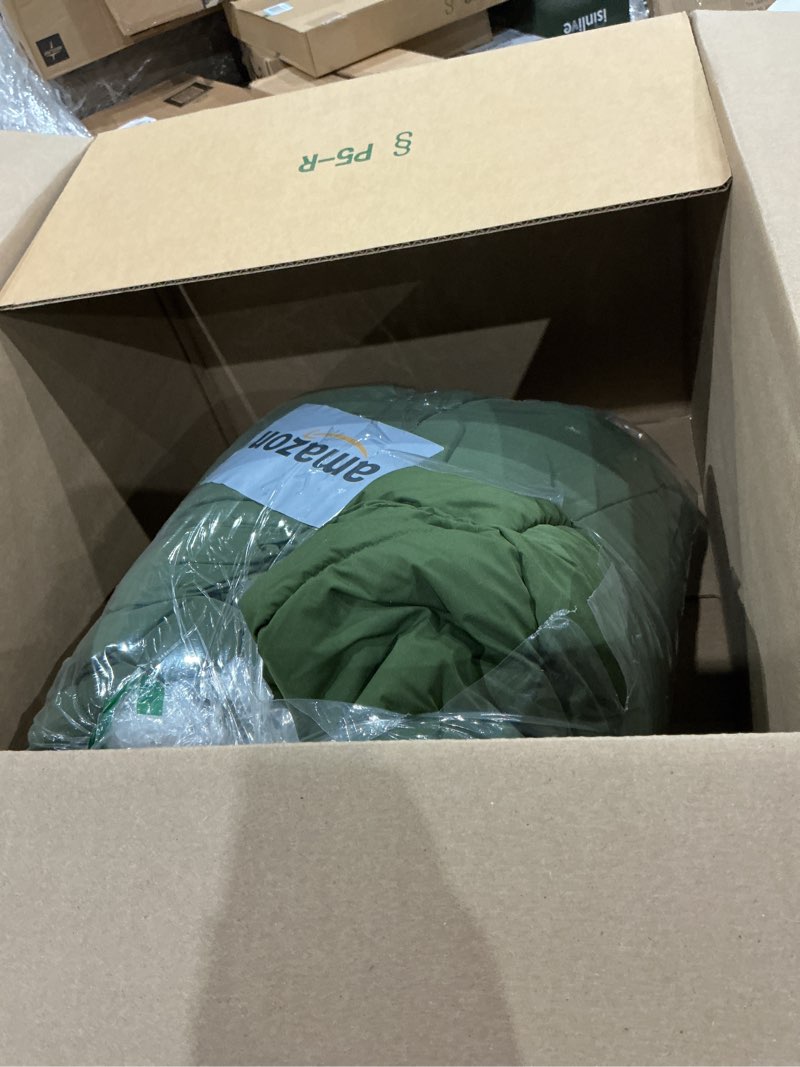 Condition photo showing Good Condition for amazon essentials mens hooded long puffer coat 5x-large big tall dark olive