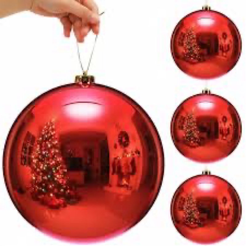 4 pcs 8'' extra large christmas ball ornaments giant oversized plastic xmas ball big hanging christm