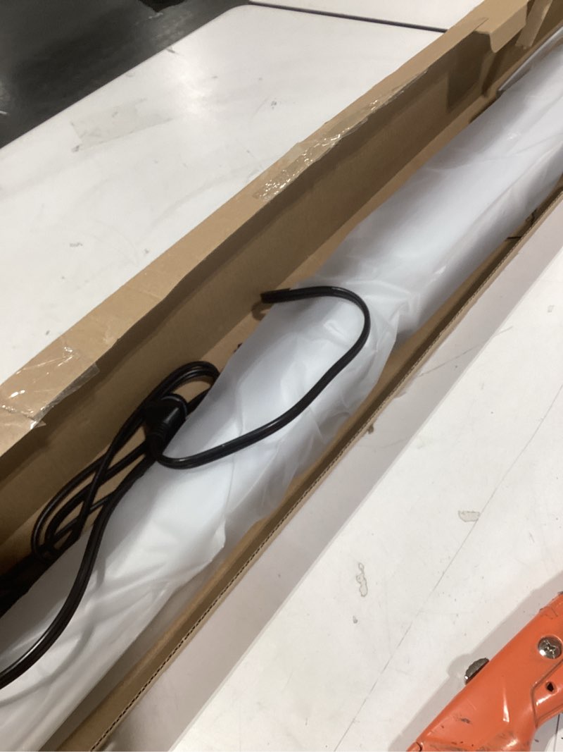 Condition photo showing item condition for DAKASON 8FT LED Linear Light, 8Foot LED Shop Lights 100/80/60W 3/4/5000K CCT Selectable, 8Feet Commercial Bay Lighting Fixture for Office, Workshop, Gym, Market, Flush Mount Suspended ETL 4 Pack Black