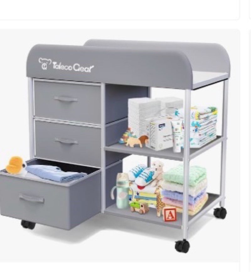 Baby Changing Table, Portable Changing Table, Diaper Changing Station with Waterproof Pad, Changing 