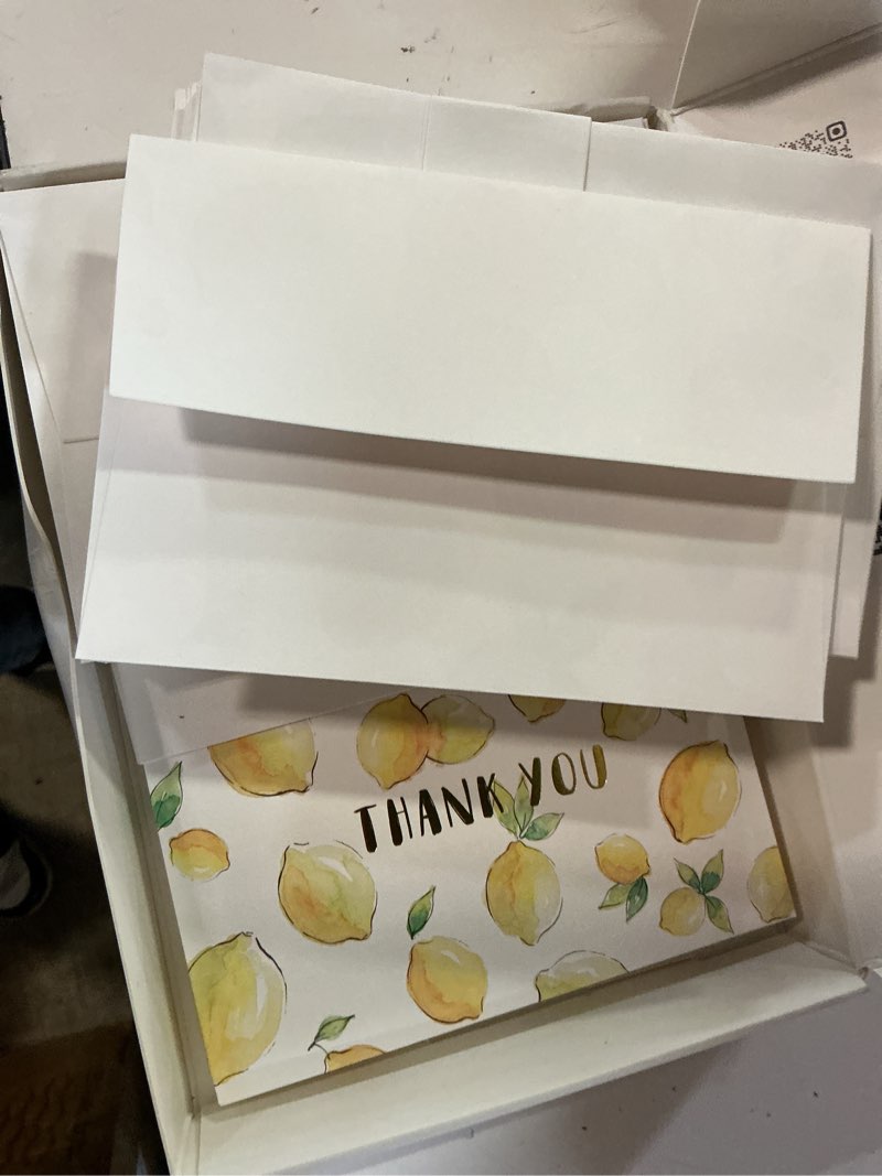 Condition photo showing Good Condition for crisky lemon thank you cards with envelopes, 50 pack gold foil baby shower wedding bridal shower tha