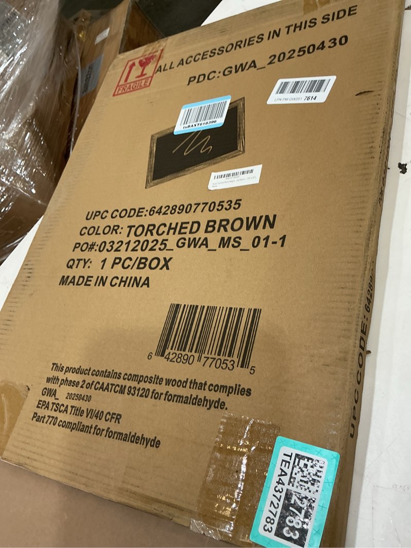 Condition photo showing New/Like New for hbcy creations 18" x 24" torched brown solid wood frame wall chalkboard, magnetic surface, home décor, restaurant & café menus, blackboard, includes chalk, eraser & hanging hardware 2 - torched brown 18"w x 24"h