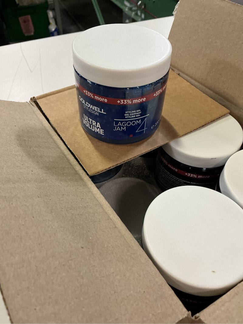 Condition photo showing New/Like New for (12pcs)goldwell +33% more 200ml style sign lagoom jam volume hair gel