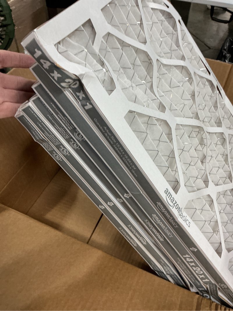 Condition photo showing Good Condition for amazon basics 14x20x1 air filter, merv 8 ac furnace filters, allergy control, electrostatic, removes dust pollen and lint, 6-pack (actual size: 13.75" x 19.75" x 0.75") 14x20x1 merv 8