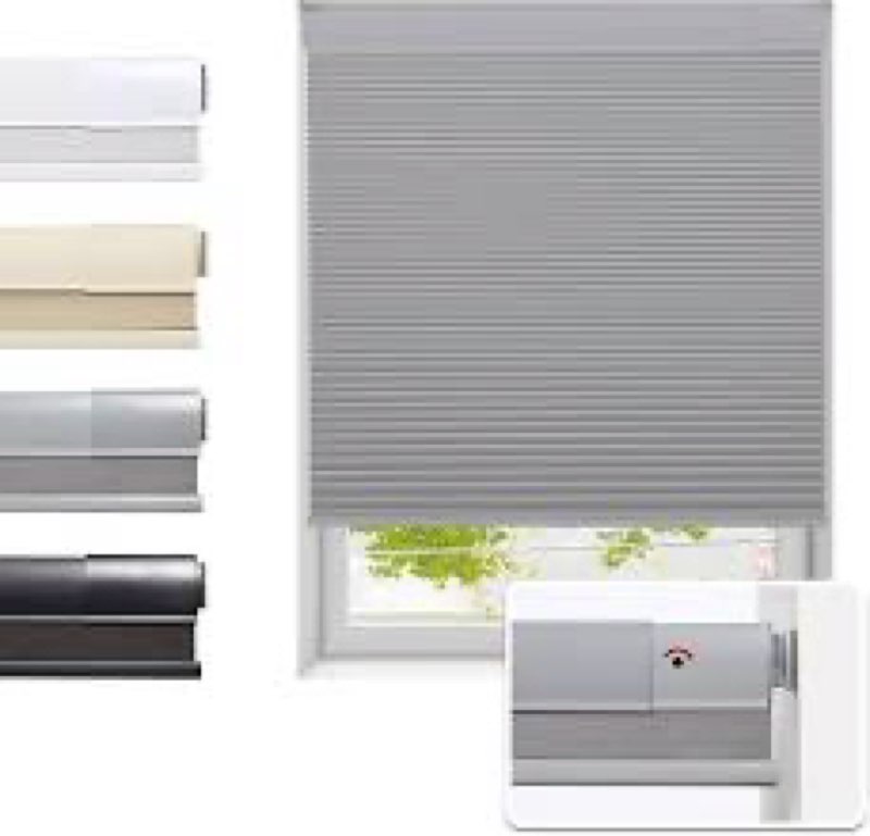 Tonature No Drill Cellular Shades for Indoor Windows, Thermal Insulating & Noise Reducing Honeycomb 