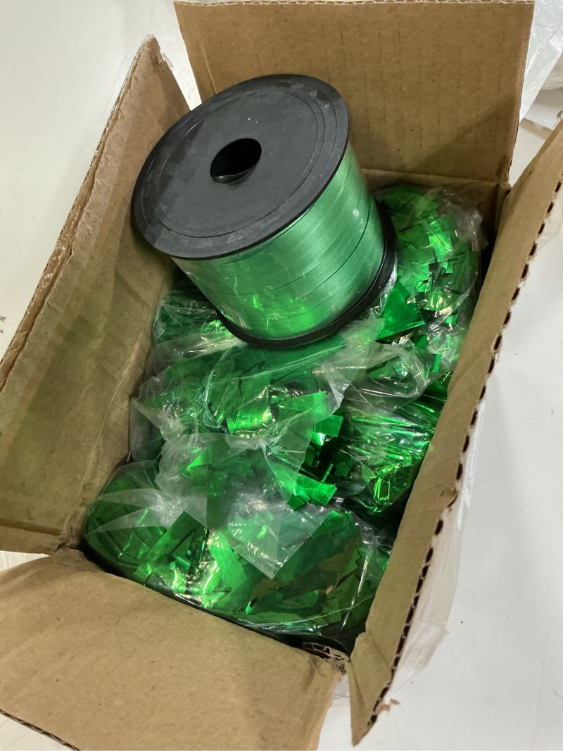 Condition photo showing Good Condition for 24 pcs balloon weights metallic anchor, balloon holder heavy weights with 1 roll green crimped ribbon for balloons table party favor birthday decor(green) 24 green