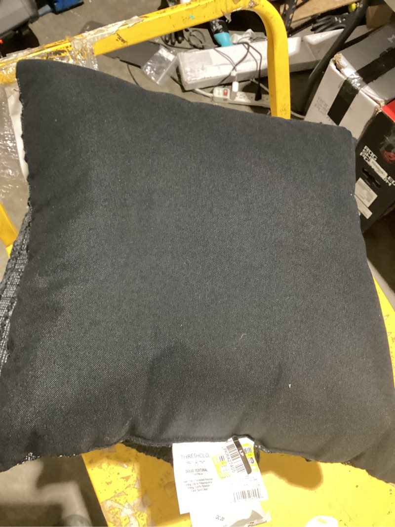 Condition photo showing Good Condition for 18"x18" solid textural woven pillow black - threshold™