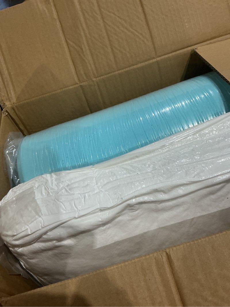 Condition photo showing New/Like New for twin 4 inch dual layer memory foam mattress topper, cooling gel pad | 2" cooling gel memory foam, 2" pillow top mattress cover, 21" deep pocket, corner straps, certipur-us