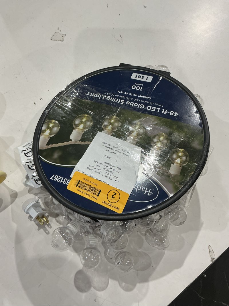 Condition photo showing Good Condition for similar to outdoor string lights with g40 clear globe bulbs, black cord, waterproof led edison filament decorative lighting for patio, garden, backyard (g40 bulbs, 25ft) 25ft g40 bulbs