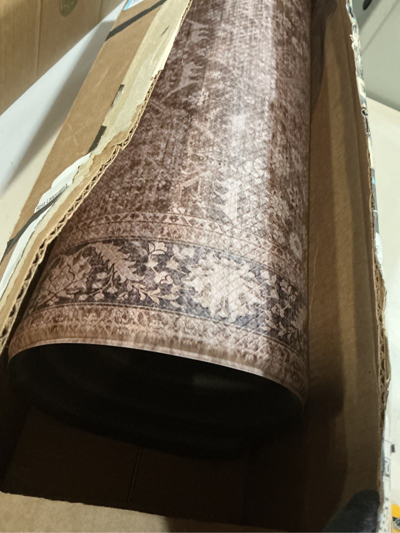 Condition photo showing Good Condition for kimode anti fatigue mats for kitchen floor, 20"x71" boho vintage kitchen runner rug, cushioned floor mat non slip, memory foam standing mat for sink laundry office desk brown 71"l x 20"w x 0.5"th brown/multi