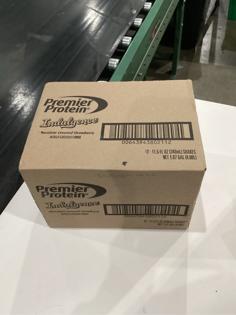 Condition photo showing New/Like New for Premier Protein Shake INDULGENCE, Chocolate Covered Strawberry, 30g Protein, 170 Calories, 3g Sugar, 11.5 fl oz, 12 Pack (Packaging May Vary) Chocolate Covered Strawberry 11.5 Fl Oz (Pack of 12)