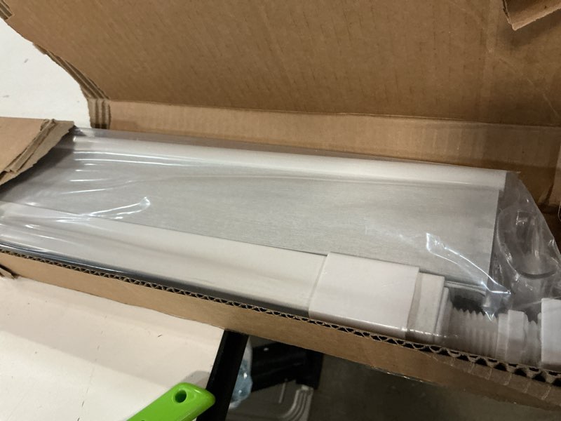 Condition photo showing As Is for LazBlinds Cordless Cellular Shades, No Tools No Drill Blackout Honeycomb Shades Pleated Blinds for Windows, 31.5'' W x 72'' H, Silver White Blackout-silver White 31 1/2'' W x 72'' H