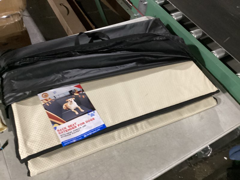 myjaqi back seat extender for dogs, pu leather dog car seat cover for back seat with hard bottom, 100% waterproof, scratch proof and anti slip dog hammock for car, holds 400lbs