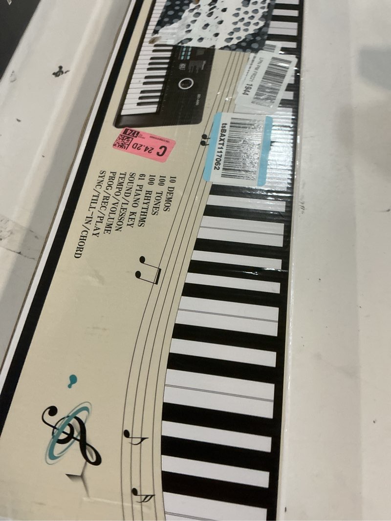 Condition photo showing New/Like New for 61 keys keyboard piano, electronic digital piano with built-in speaker microphone, portable keyboard gift teaching for beginners, electric piano for kids black