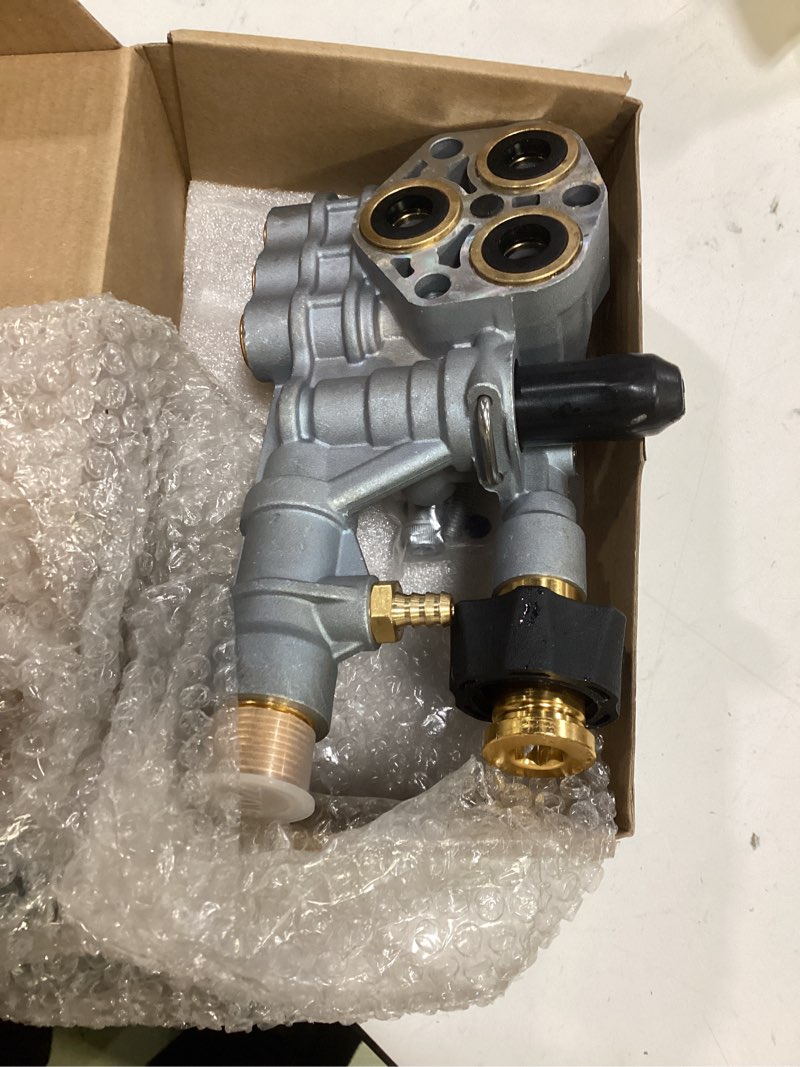 Condition photo showing Good Condition for 7108366 pressure washer pump manifold replacement kit for 510020 and 520006 axial cam pressure washer pumps