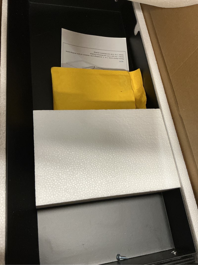 Condition photo showing New/Like New for large under desk mounted sliding drawer with 2 cable hole and 60 degree tilt panel to pull out, 22.4'' long & 9.2'' deep large storage organizer for sit stand workstation black