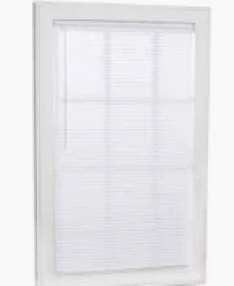 Project Source 1-in Slat Width 34-in x 64-in Cordless White Vinyl Light Filtering Mini-blinds