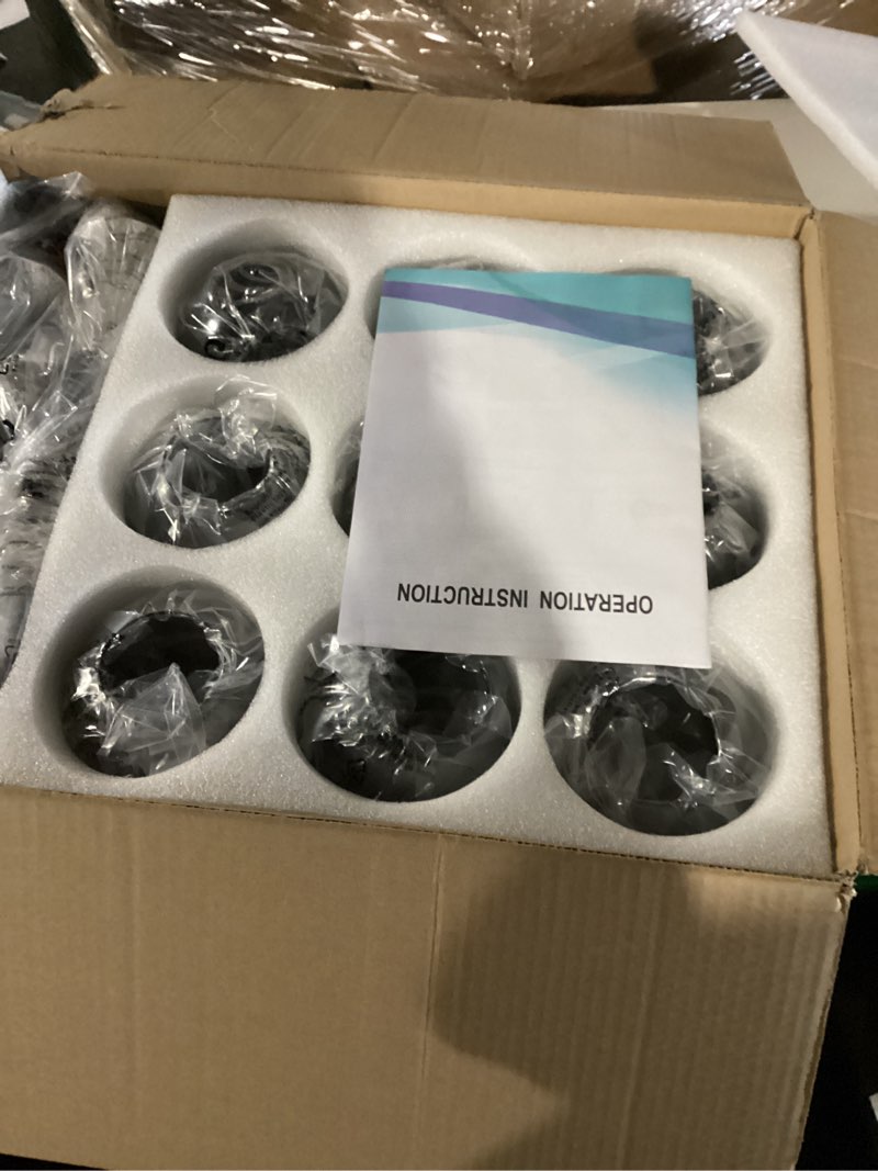 Condition photo showing New/Like New for 8 light sputnik chandelier with glass globe mid century modent black gold ceiling light fixture large flush mount chandelier for dining room bedroom living room kitchen.