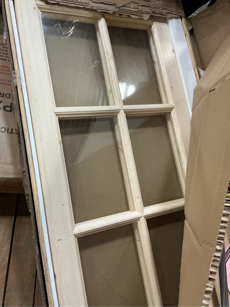 Condition photo showing Good Condition for glass and solid wood bi-fold door with installation hardware kit