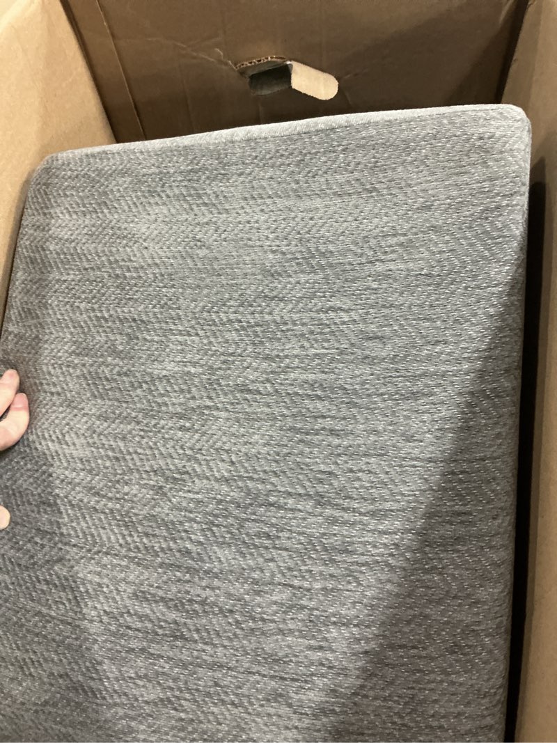 Condition photo showing Good Condition for leinuosen bench cushion 42x16x4 inch for indoor furniture weaving texture chenille kitchen bay window non slip seat cushion tufted thicken pad for patio porch, mud room entryway (black and white) black and white 42x16 inches