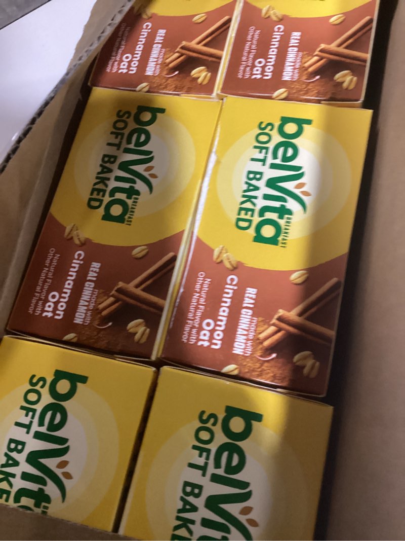 Condition photo showing New/Like New for belVita Soft Baked Cinnamon Oat Breakfast Biscuits, Chewy Breakfast Bars, 6 Boxes of 5 Packs (1 Biscuit Per Pack)