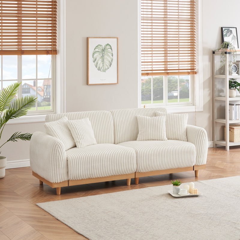 (Incomplete box A) Thrapston Sofa Latitude Run Upholstery Color: Beige