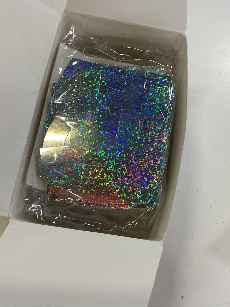 Condition photo showing Good Condition for gueevin 216 pcs bulletin board letters for classroom 4" numbers alphabet poster board cutouts letters punctuation with adhesive dots for bulletin display school decoration(holographic)