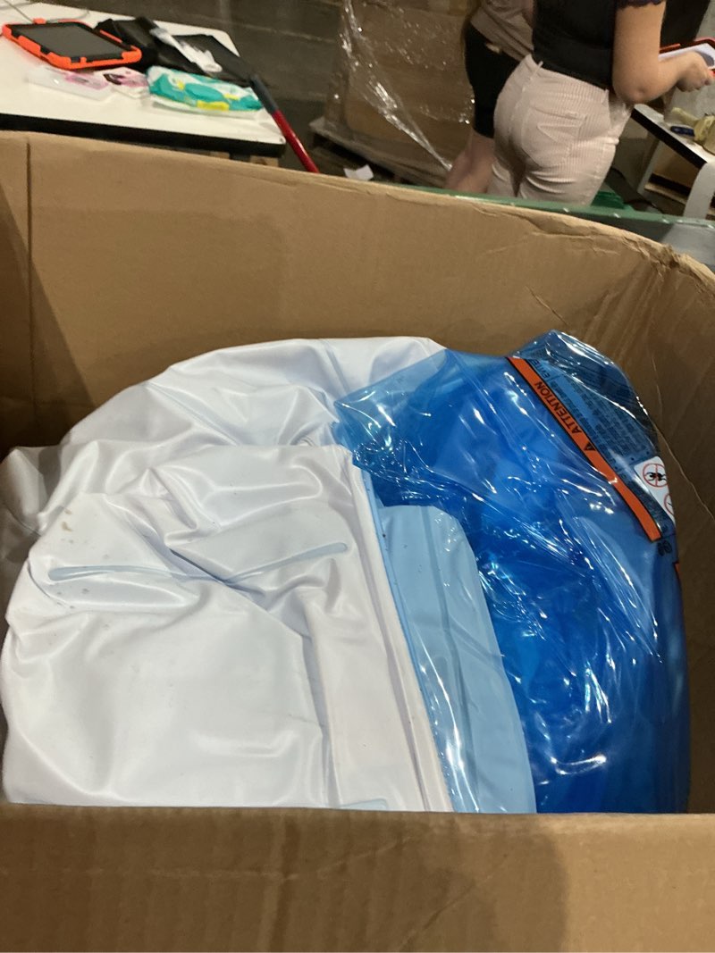 Condition photo showing As Is for intex swim center family inflatable lounge pool  88  x 85  x 30