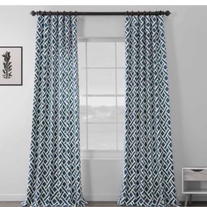 hpd half price drapes modern geometric printed curtains luxury cotton curtains 108 inches long (1 pa