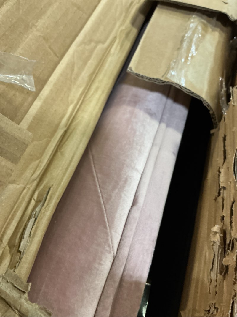Condition photo showing As Is for SONGMICS Velvet Storage Ottoman Bench, Foot Rest with Legs, 15.7 x 43 x 15.7 Inches, End of Bed Bench, Storage Chest, Load up to 660 lb, for Living Room, Bedroom, Entryway, Jelly Pink ULSF089R01 Jelly Pink Velvet