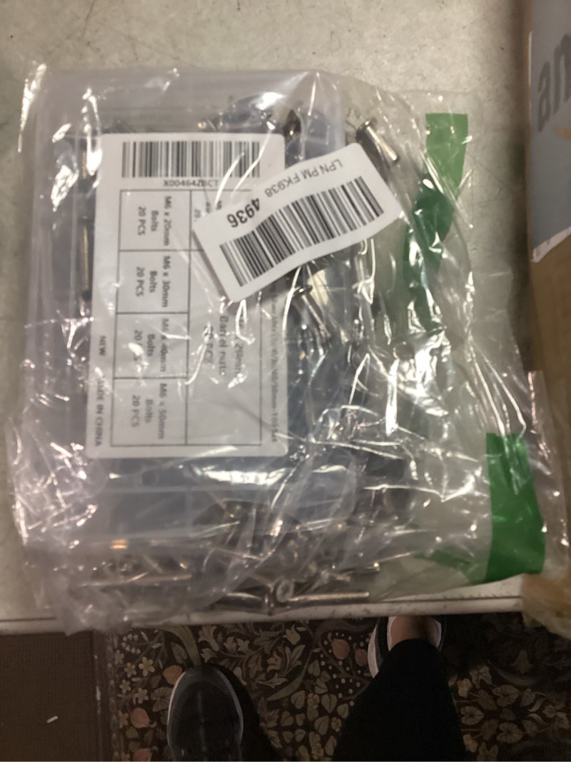 Condition photo showing New/Like New for 100 Sets M6x15/20/30/40/50mm Silver Furniture Bolts and Nuts Set Carbon Steel Hex Socket Set Metric and Standard for Pocket Knife Screws Hardware Assortment