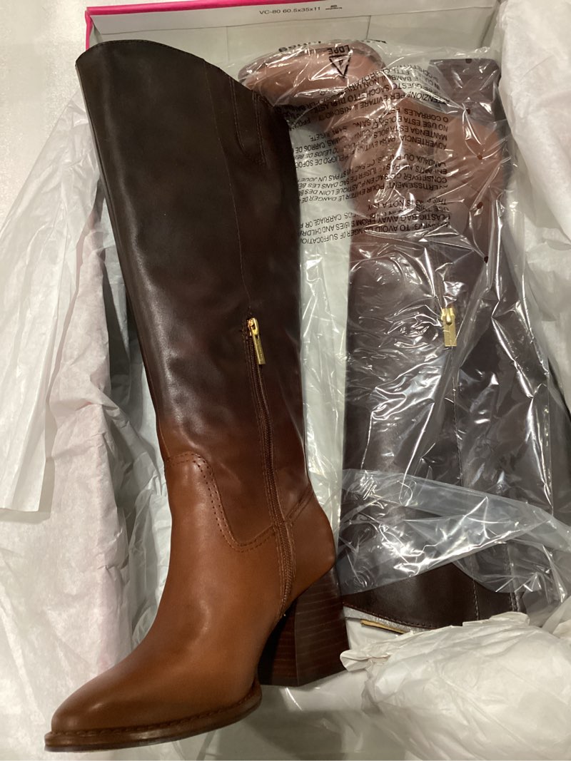 Condition photo showing Good Condition for Vince Camuto Women's Leila Knee High Boot 6 Wide Chocolate Fade Extra Wide Calf