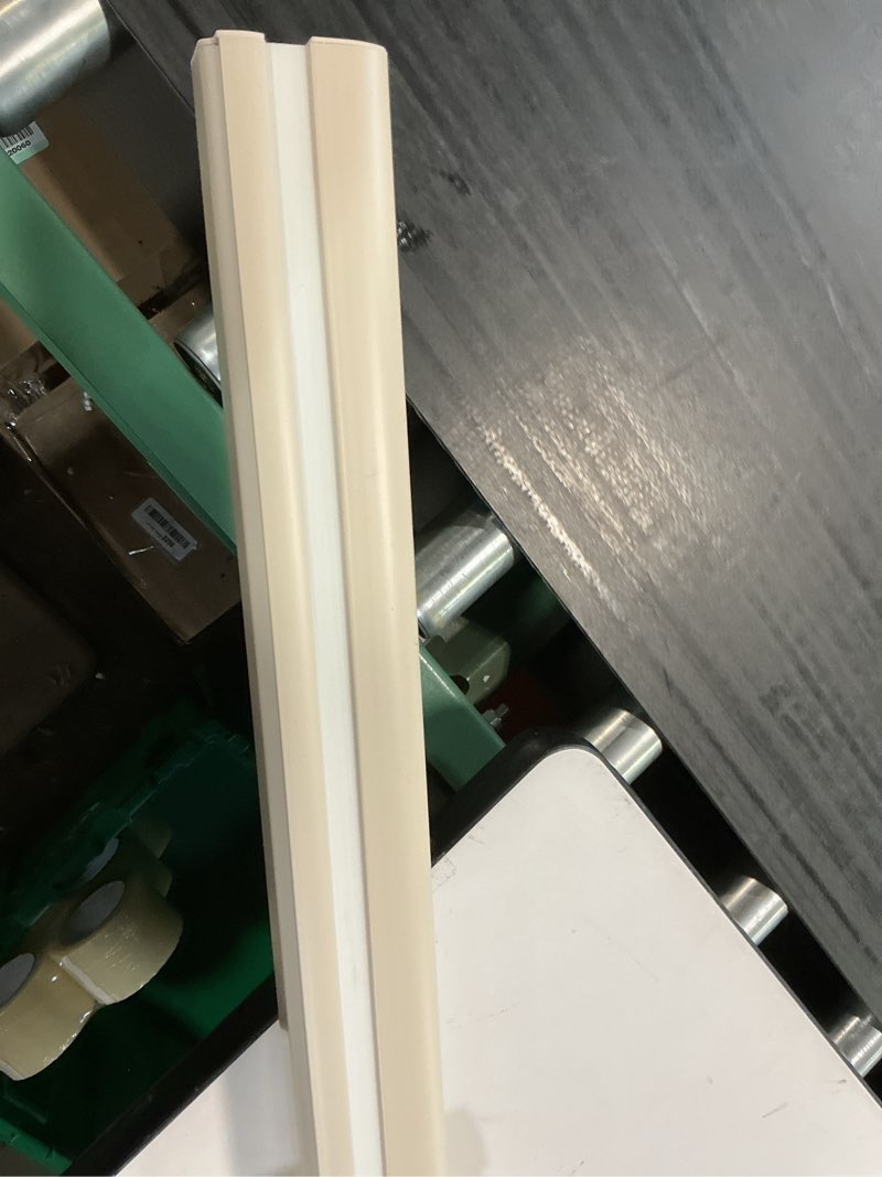 Condition photo showing As Is for cordless room darkening mini blinds for indoor windows - 59\"1/2 w x 48\" l - white, over 1,400 custom sizes starting at 9.97, 1\" vinyl slats, horizontal window blinds by lumino