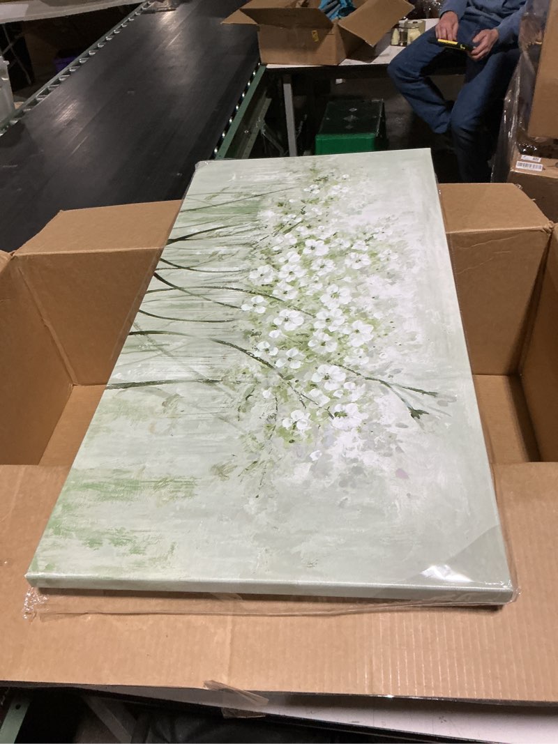 Condition photo showing Good Condition for mlart99 modern artwork wall decor white flowers picture art 24"x48" plant wall art decorations for living room office
